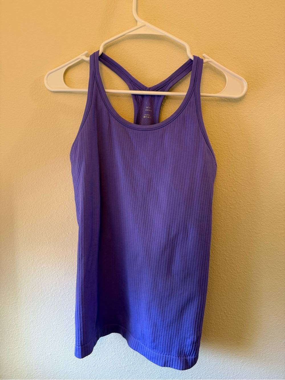 Purple Ribbed Racerback Tank Top - Women